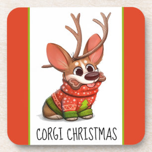 Corgi Dog Christmas coaster