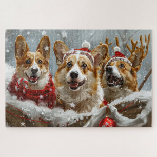Corgi Dog Christmas Festive  Jigsaw Puzzle