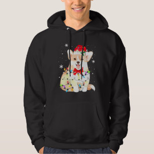 Corgi Dog Christmas Light Xmas Mum Dad Hoodie