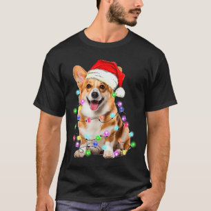 Corgi Dog Christmas Lights Pajama Funny  T-Shirt