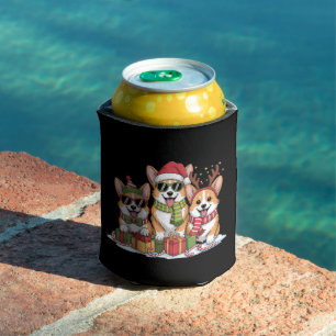 Corgi Dog Christmas Mom Dog Lover Holiday Gift Can Cooler
