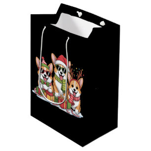 Corgi Dog Christmas Mum Dog Lover Holiday Gift Medium Gift Bag