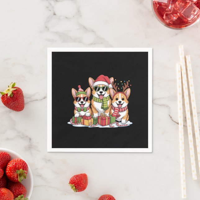 Corgi Dog Christmas Mum Dog Lover Holiday Gift Napkin (Insitu)