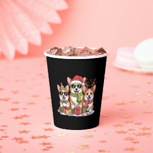 Corgi Dog Christmas Mum Dog Lover Holiday Gift Paper Cups