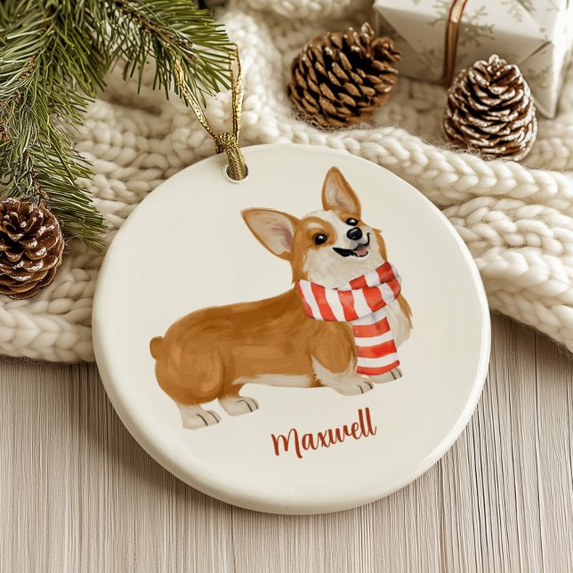 Corgi Dog Christmas Ornament (Creator Uploaded)