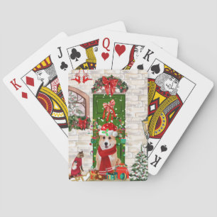 corgi Dog Christmas Playing Cards