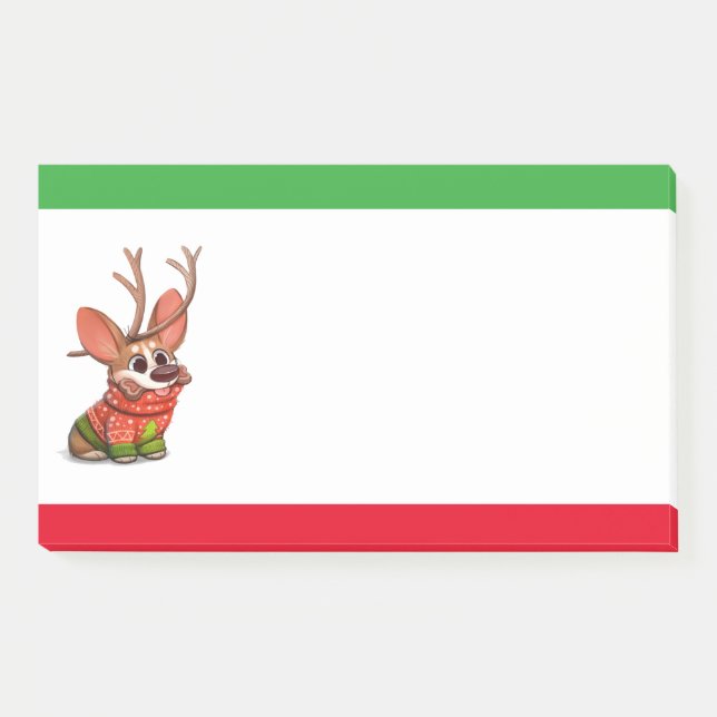 Corgi Dog Christmas Post-It Notes (Front)