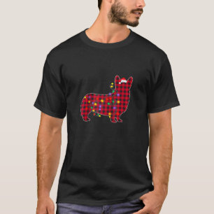 Corgi Dog Christmas Pyjamas Red Plaid Family T-Shirt