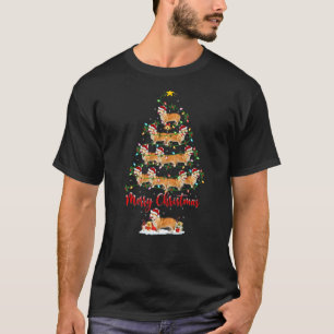 Corgi Dog Christmas Tree Lights Corgi Xmas T-Shirt