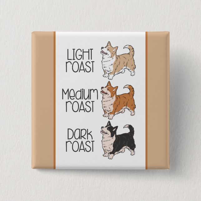 Corgi Dog & Coffee 15 Cm Square Badge (Front)