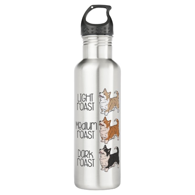 Corgi Dog & Coffee 710 Ml Water Bottle (Front)
