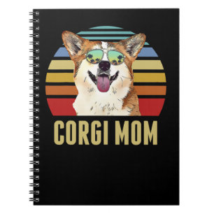 Corgi Dog Corgis Best Dog Mum Ever Retro Sunset Be Notebook