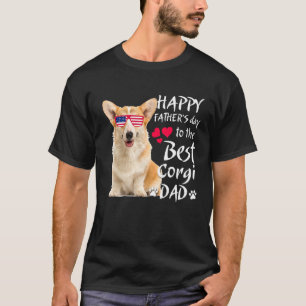 Corgi Dog Cute American Flag The Best Corgi Dad Mo T-Shirt