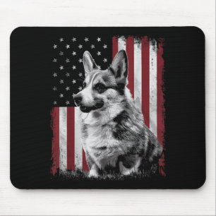 Corgi Dog Dad Mum America 4th of July Patriotic Mouse Mat