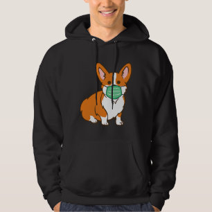 Corgi Dog Face Mask Social Distancing Antivirus Hoodie