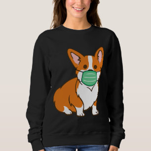 Corgi Dog Face Mask Social Distancing Antivirus Sweatshirt