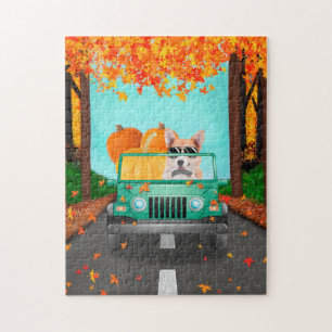Corgi Dog Fall Pumpkin Jigsaw Puzzle