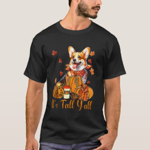 Corgi Dog Fall Scarf Dogs Autumn Leaves Pumpkin Sp T-Shirt
