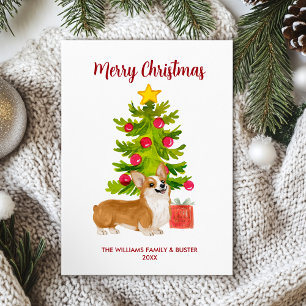 Corgi Dog Family Christmas Holiday Card