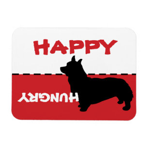 Corgi Dog Feeding Feed Me Magnet Dog is Hungry