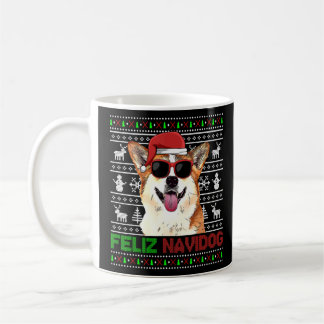 Corgi Dog Feliz Navidog Funny Christmas  Coffee Mug