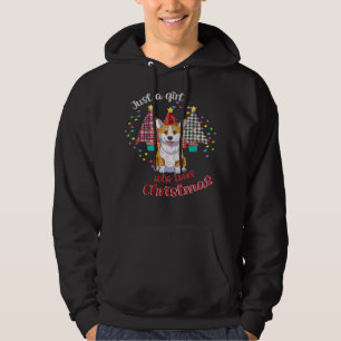 Corgi Dog Funny Merry Christmas Corgi Tree Lights  Hoodie