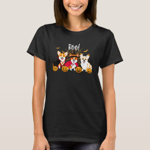 Corgi Dog Ghost Pumpkin Halloween Costume Dog Owne T-Shirt
