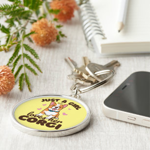 Corgi Dog Girls Saying Key Ring