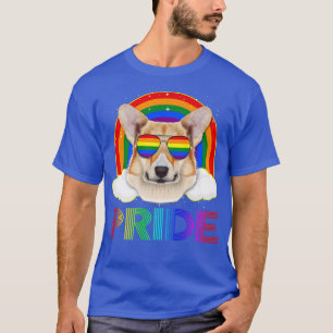 Corgi Dog Glasses LGBT Rainbow Gay Lesbian LGBTQ P T-Shirt