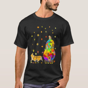 Corgi Dog Gnome & Pumpkin Rainbow Tie Dye Fall Tha T-Shirt