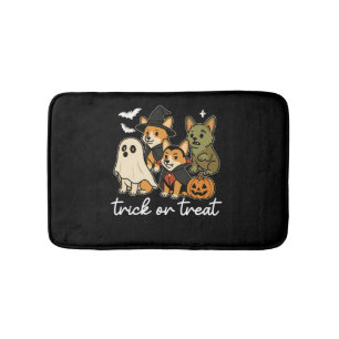 Corgi Dog Halloween Costume Spooky Bath Mat