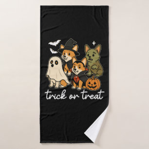 Corgi Dog Halloween Costume Spooky Bath Towel