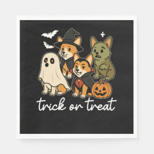 Corgi Dog Halloween Costume Spooky Napkin