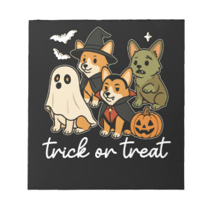 Corgi Dog Halloween Costume Spooky Notepad