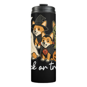 Corgi Dog Halloween Costume Spooky Thermal Tumbler