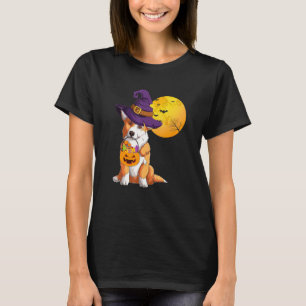 Corgi Dog Halloween Pumpkin Costume For Corgi Mum T-Shirt