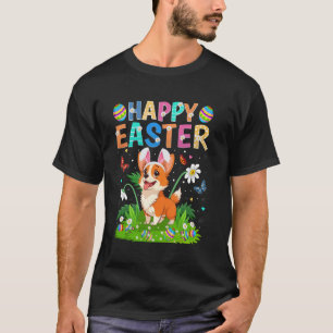 Corgi Dog Happy Easter Egg Hunt Bunny Ear Easter S T-Shirt