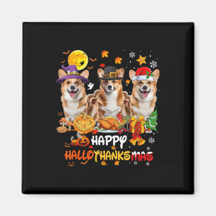 Corgi Dog Happy Halloween Thanksgiving Merry Chris Magnet