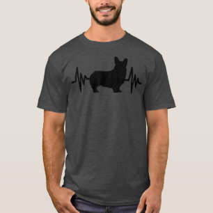 Corgi Dog Heartbeat Black -336 T-Shirt