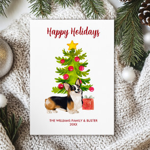 Corgi Dog Holiday Card