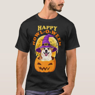 Corgi Dog Howloween Witch Funny Halloween-345 T-Shirt