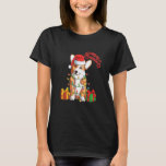 Corgi Dog In Santa Hat Sitting Christmas Tree Ligh T-Shirt<br><div class="desc">Corgi Dog In Santa Hat Sitting Christmas Tree Lights &</div>
