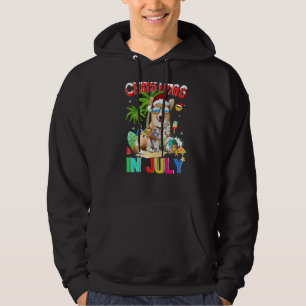 Corgi Dog In Santa Hat Sunglasses Christmas In Jul Hoodie