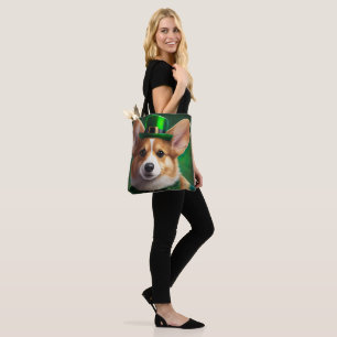 Corgi Dog in St. Patrick's Day Dress Tote Bag