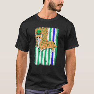 Corgi Dog Irish Usa Flag Police Officer Cop St Pat T-Shirt