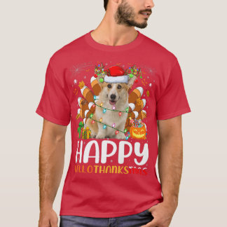 Corgi Dog Lover Halloween Christmas Happy Hallotha T-Shirt