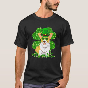 Corgi Dog Lover St Patrick's Day Shamrock Puppy Co T-Shirt