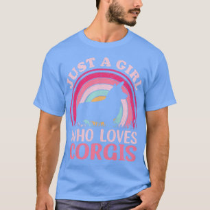 Corgi Dog Lover Vintage Just A Girl Who Loves Corg T-Shirt