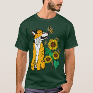 Corgi Dog Lover Women Sunflower Cute Dog Corgi T-Shirt