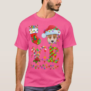 Corgi Dog Lover Xmas Lighting Santa Love Corgi Chr T-Shirt